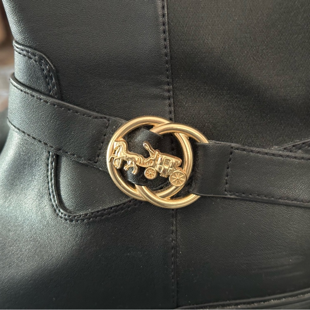 Coach Black Riding Boots 7.5W - Picture 4 of 6